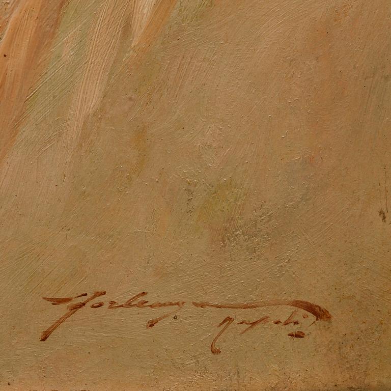 DOMENICO FORLENZA, olja på pannå, sign och bet Napoli.