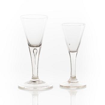 Spetsglas, 4 st, Sverige, 1700-tal.