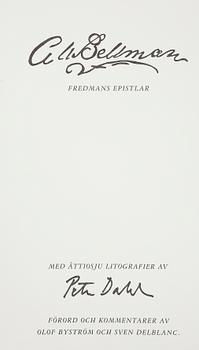 PETER DAHL, portfölj med 87 färg- och sv/v litografier,5 st ramade 1984, samtliga signerade med blyerts, utgåva 124/225.