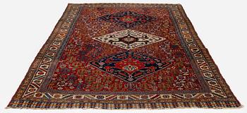 A Kashkuli Qashqai rug, South Persia, c. 246 x 128 cm.