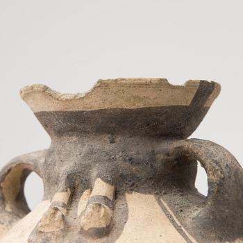 An earthenware 1200-1450 AD Central Peru pot. Chancay culture.