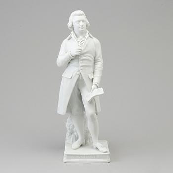 SKULPTUR, biskvi. "Mozart", Lippert & Haas, Schlaggelwald, Tjeckien, 1800-tal.