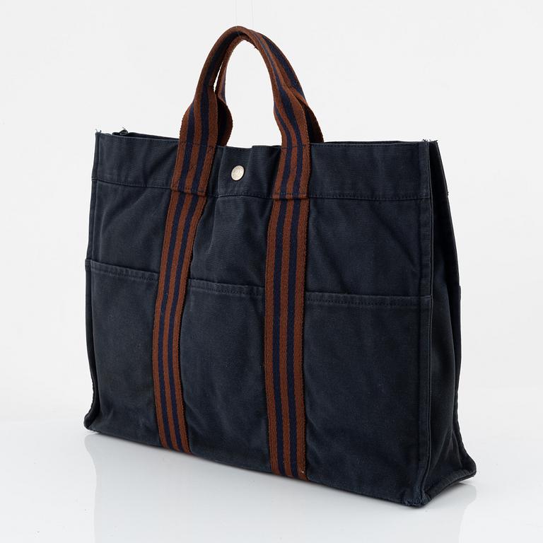 Hermès, A "Fourre Tout" canvas tote bag.