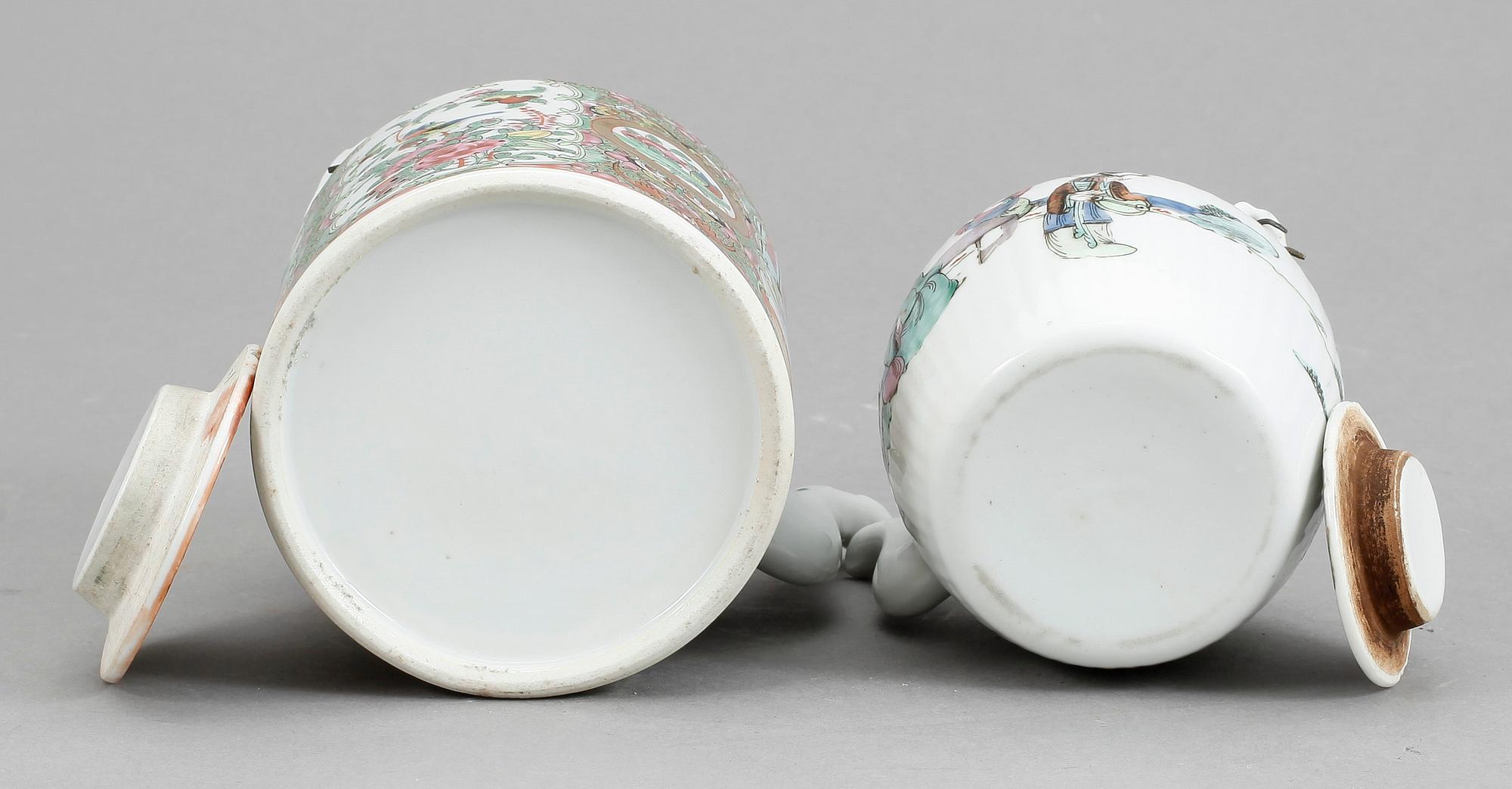 KANNOR, 2 st, varav en Kanton, 1800/1900-tal.