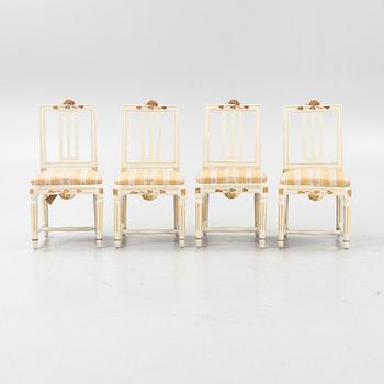 Stolar, 4 st, gustavianska, Lindome, omkring år 1800.