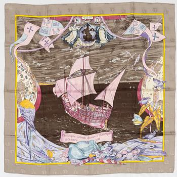 Hermès, scarf, "Christophe Colomb Découvre l'Amerique".