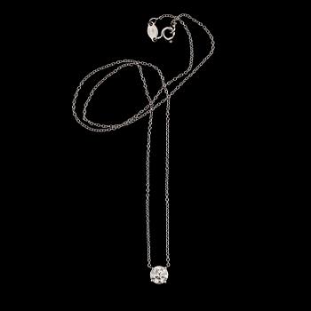 COLLIER, 18K vitguld, briljantslipad diamant ca 0.91 ct. Vikt ca 3 g.