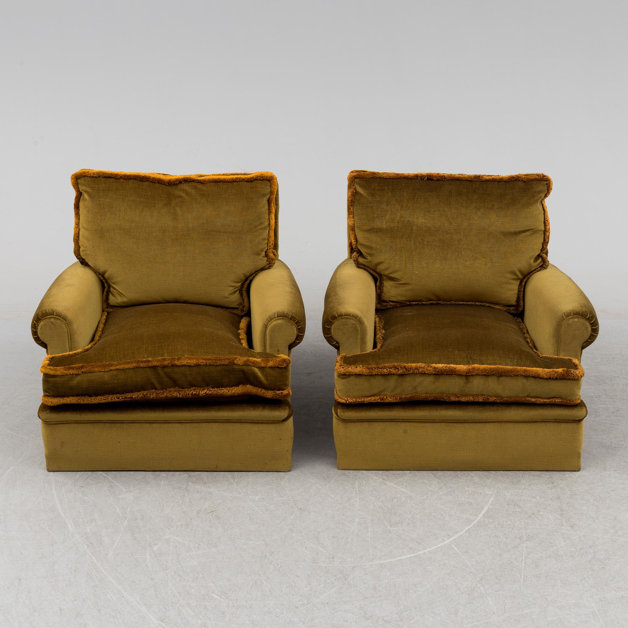 FÅTÖLJER, ett par, 1900-talets mitt.