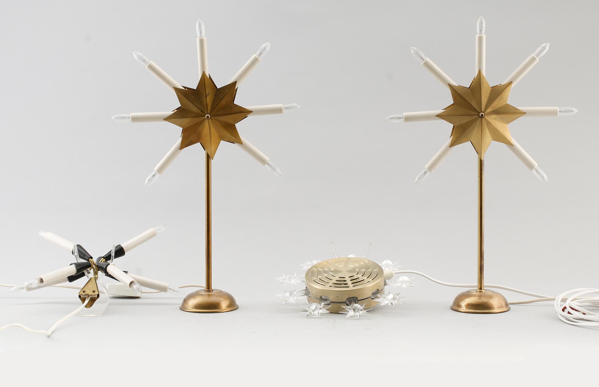ADVENTSSTJÄRNOR, 4 st, bl a Kjell Blomberg, 1900-andra hälft.