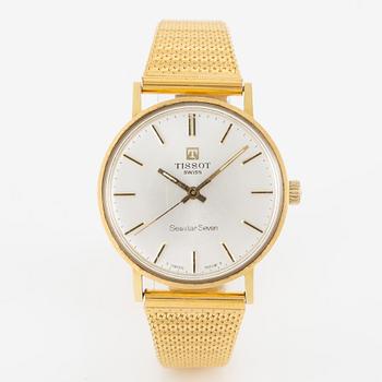 Tissot, Seastar Seven, 18K gold, wristwatch, 33.5 mm.