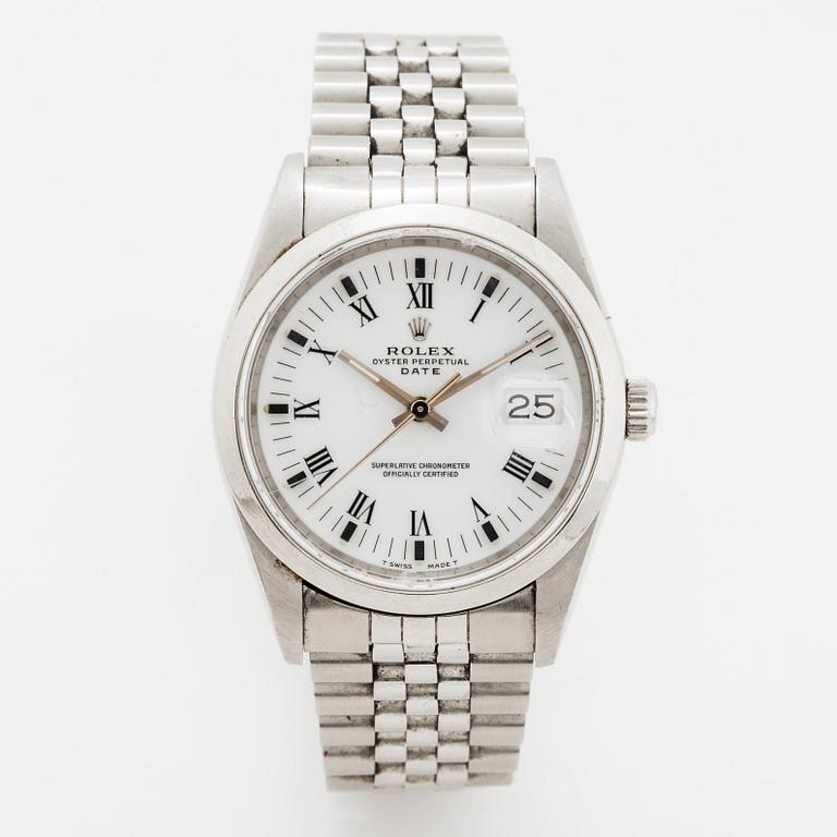 Rolex, Oyster Perpetual Date, Chronometer, wristwatch, 34 mm.