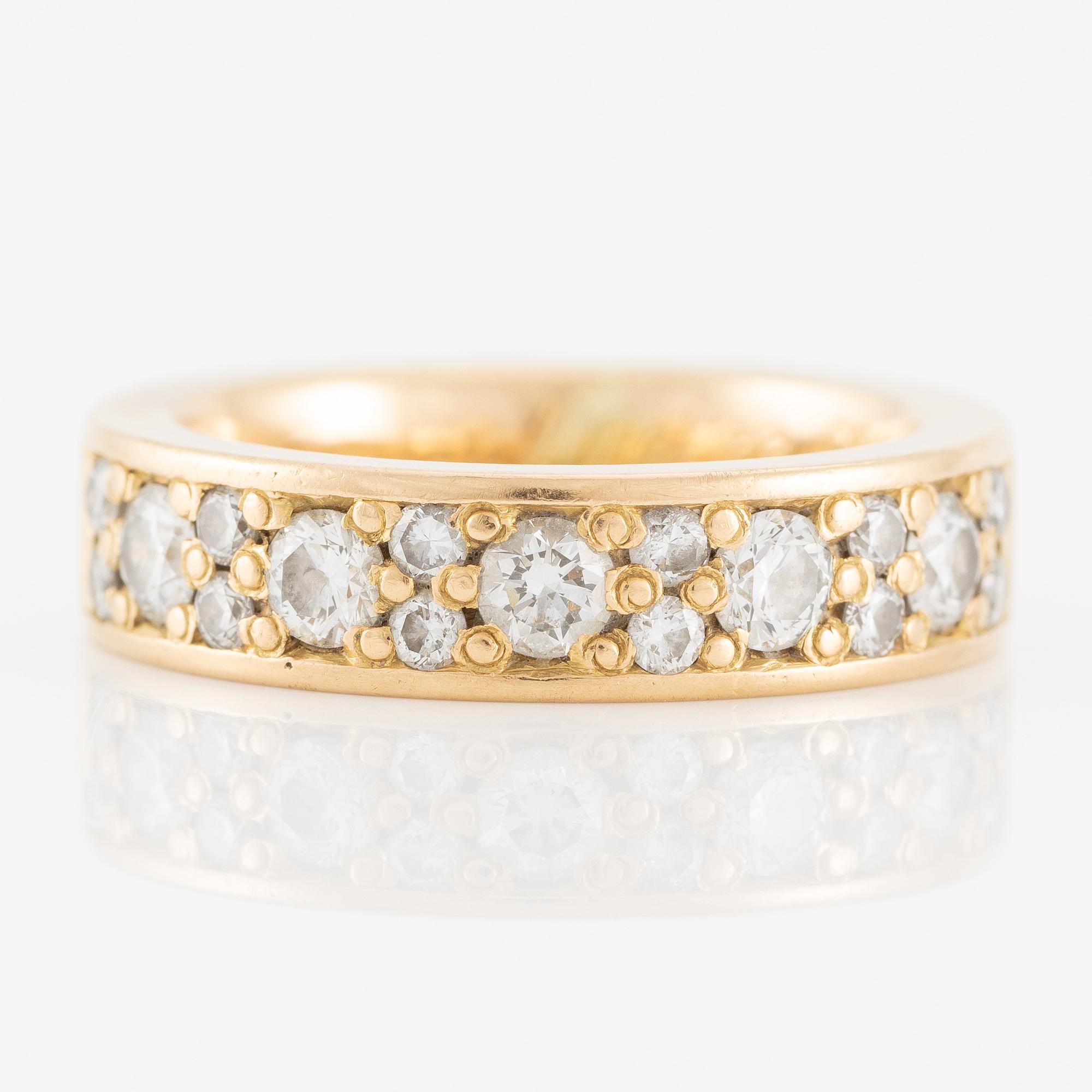 Ring, half eternity, Schalins, 18K gold with brilliant-cut diamonds.