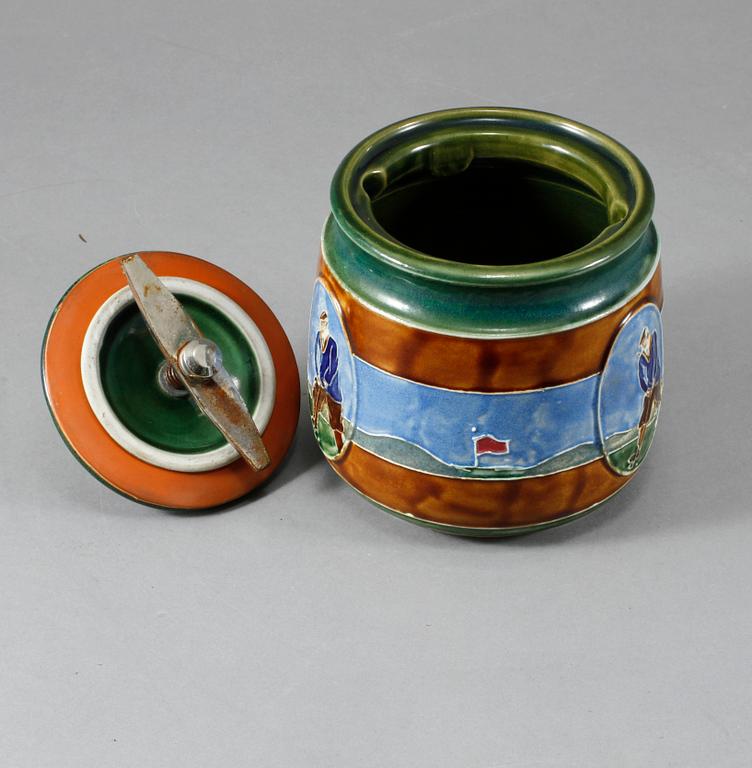 TOBAKSBURK, troligen Clifton Pottery, 1900-tal.