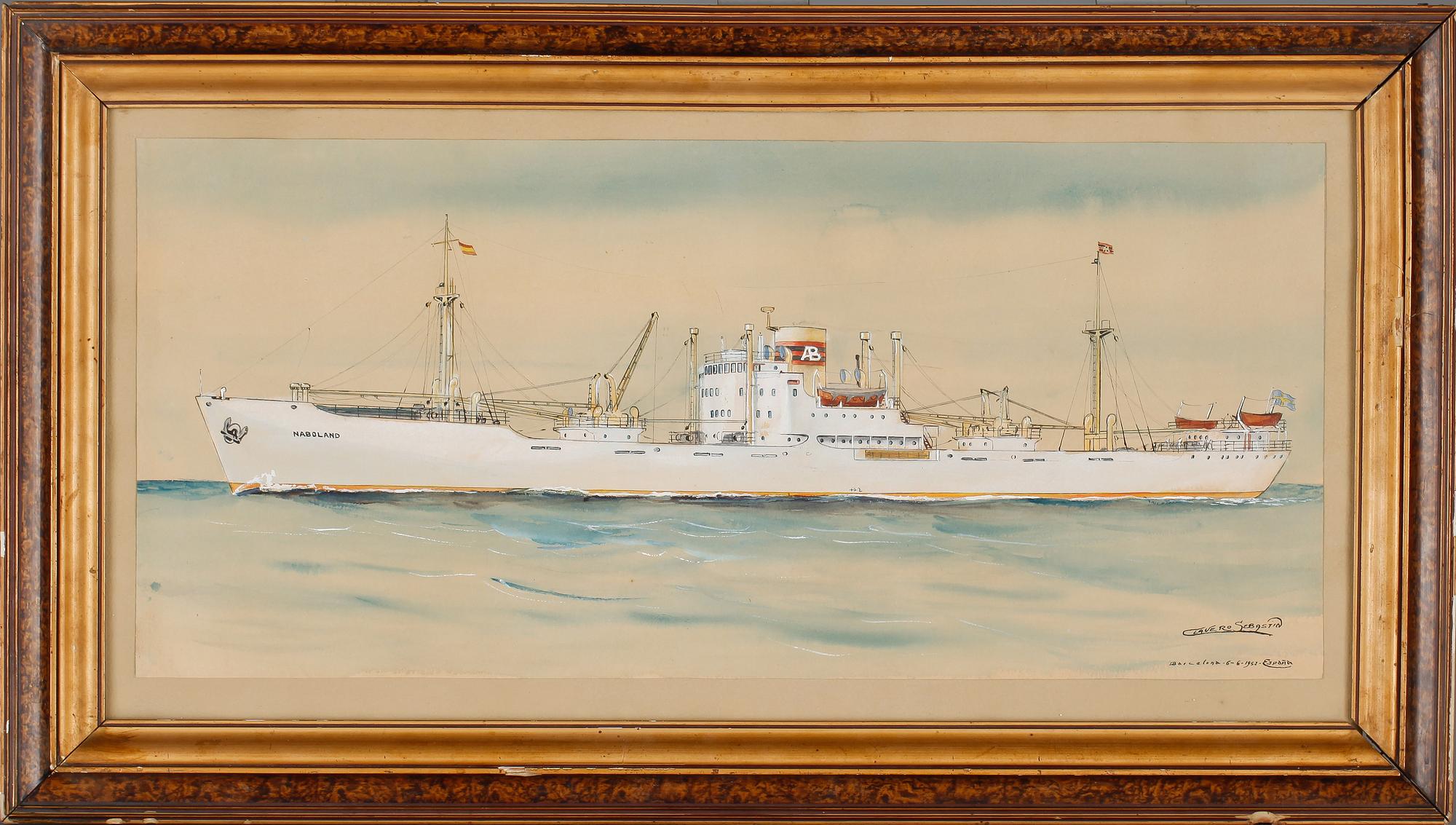 OKÄND KONSTNÄR, akvarell, signerad Clavero Sebastin och daterad 1952.