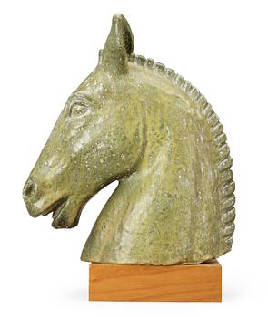 A Gunnar Nylund stoneware figure of a horse's head, Rörstrand.