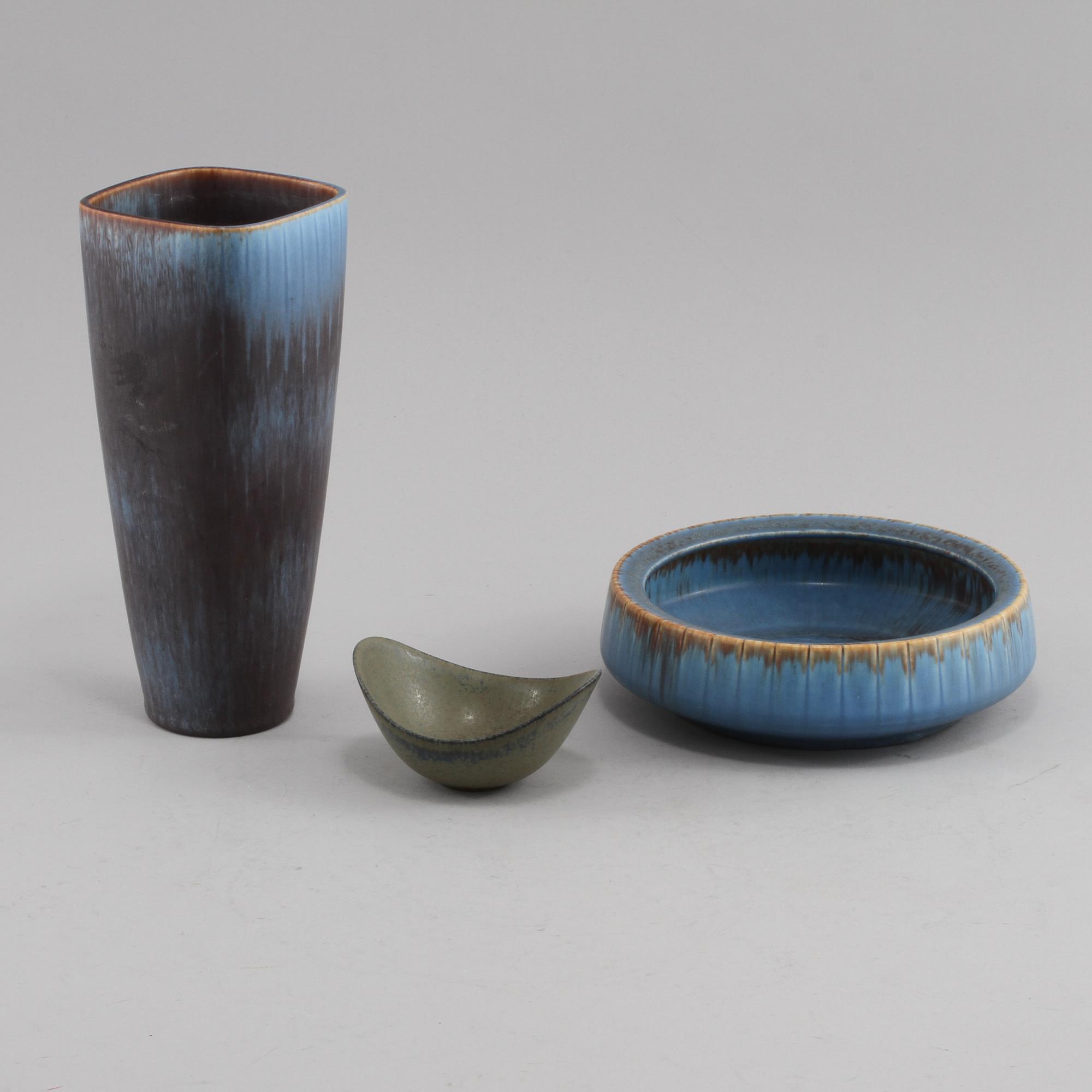 PARTI STENGODS, 3 delar, Gunnar Nylund, Rörstrand, 1900-talets andra hälft.