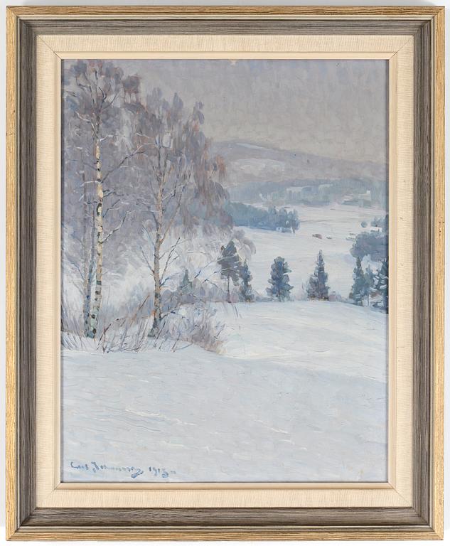 CARL JOHANSSON, olja på pannå. Signerad och daterad 1913.