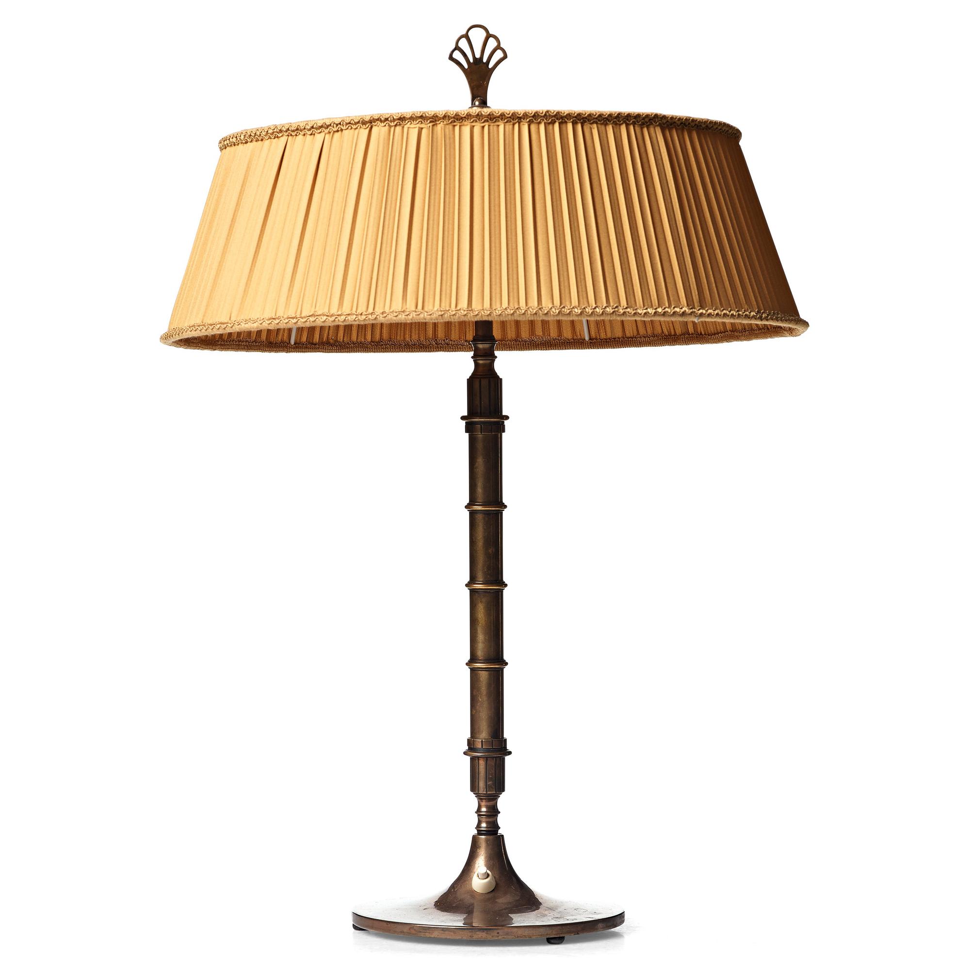 Harald Elof Notini, a Swedish Grace bronze table lamp for Böhlmarks 1930's.