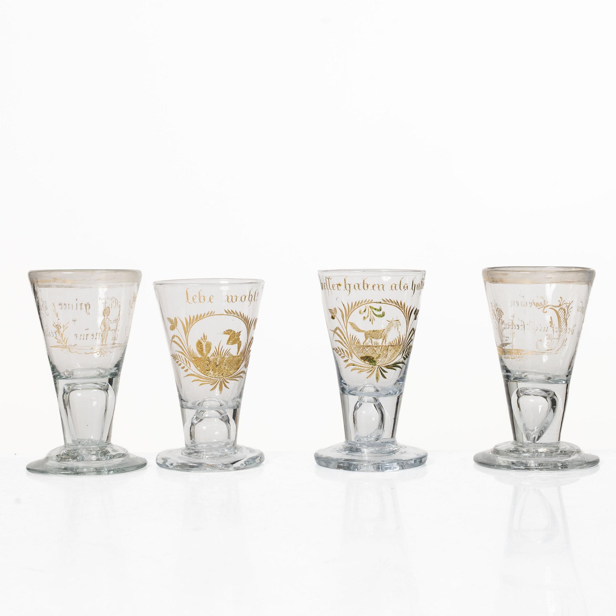 Glasses, 11 pcs, Germany, 18th century.