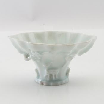 Wine tasting bowl porcelain, blanc-de-chine, China, 19th century.