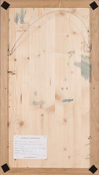 Marika Rosenius, acrylic and scratches on wood, signed.