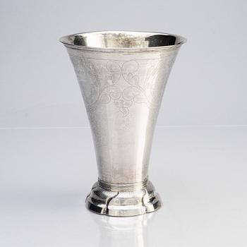 A Swedish 18th century parcel-gilt silver beaker, marks of Carl Fredrik Seseman, Arboga 1799.