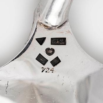 Tillander, a 2 piece-set of sterling silver vodka spoons, Helsinki 1972 and 1977.