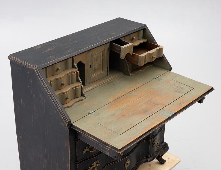 Snedklaffsekretär, barockstil, 1800-tal.