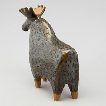 A LISA LARSON stoneware figurine "Elk" from the series "Stora Zoo" for Gustavsberg.