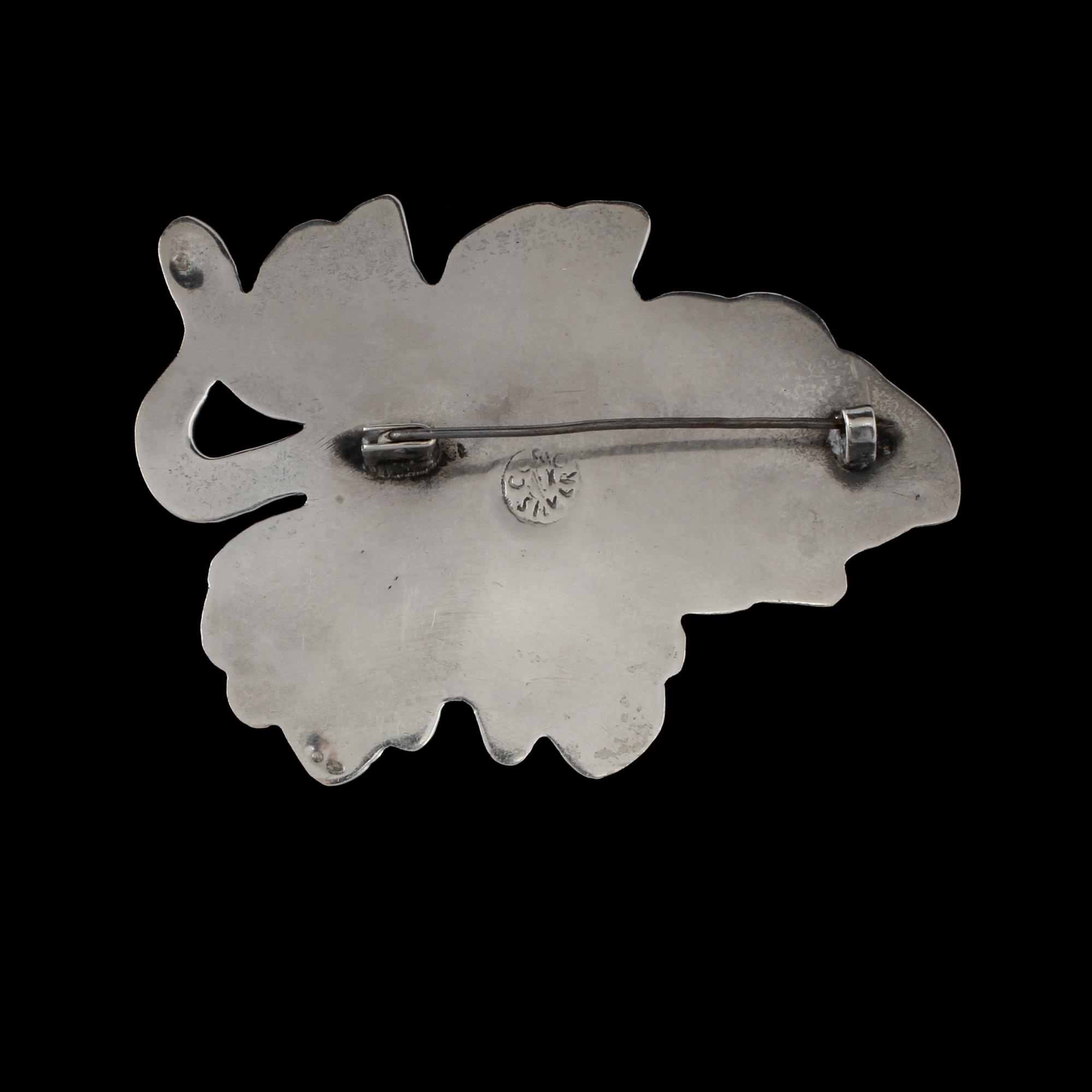 BROSCH, silver, utländsk stämpel. Vikt 25 g.