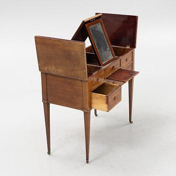 A late Gustavian mahogany dressing table, circa 1800.