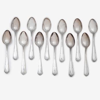 Twelve silver table spoons, model Saga, Skandia, 1946.