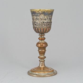 POKAL, försilvrad koppar, ostämplad, 1800-tal.