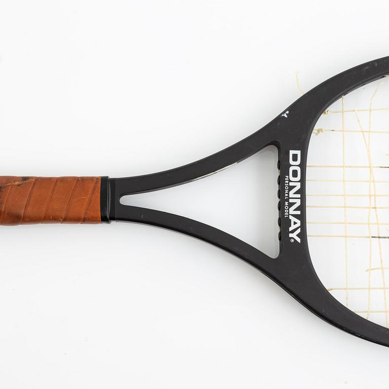 Tennis racket, Signed by Björn Borg. Donnay. Customized wood raquet, Over Size.