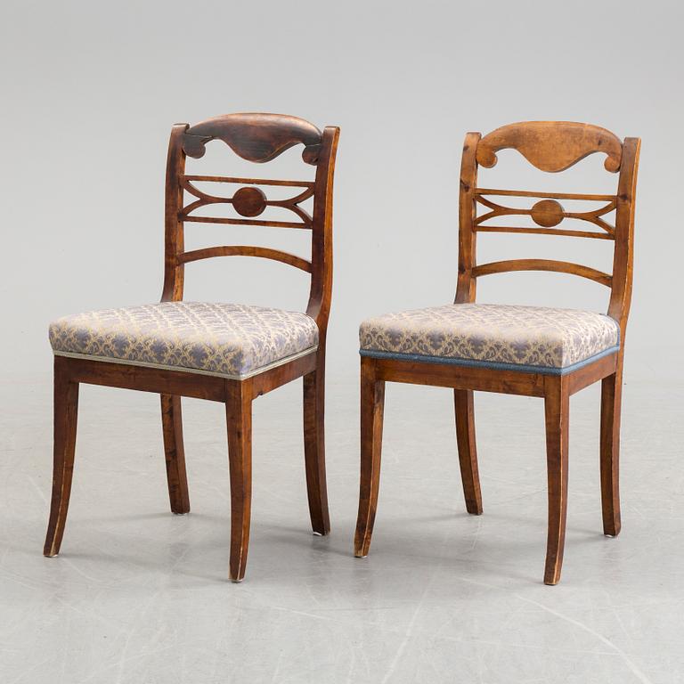 A set of five mid 19th century chairs.