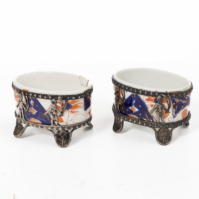 Table accessories, 7 pieces, silver, including Denmark 1880s.