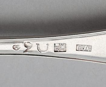 DESSERTSKEDAR, 6 st, silver, Carl Ahlstrand, Askersund 1792/1802. Vikt ca 146 gram.