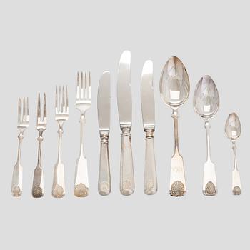 A 93-piece silver cutlery set in fitted wooden box, Kultakeskus, Hämeenlinna, 1985-1989.