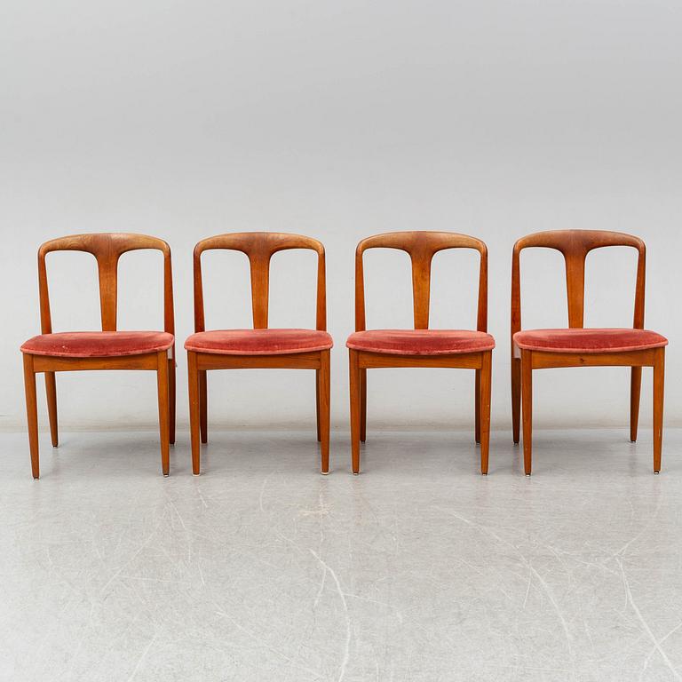 a set of four 1960's teak chairs 'Juliane' by Johannes Andersen, from Vamo Denmark.