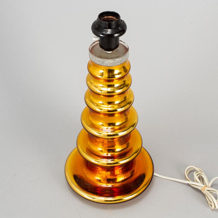 A 1960's glass table lamp by Gustaf Leek, probably by Orrefors,