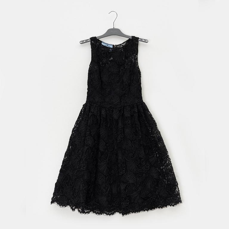 Prada, a black lace dress, size 38.