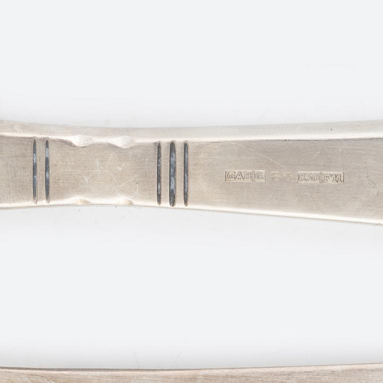 Jacob Ängman, sandwich cutlery, 12 pieces, model 'Rosenholm', mark of GAB, including Eskilstuna 2004.