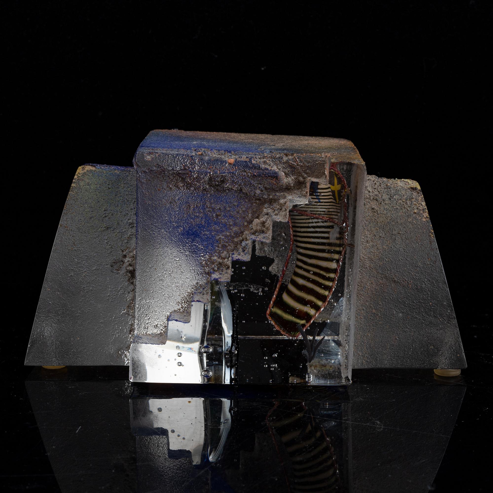 A glass sculpture by Bertil Vallien, for Kosta Boda.