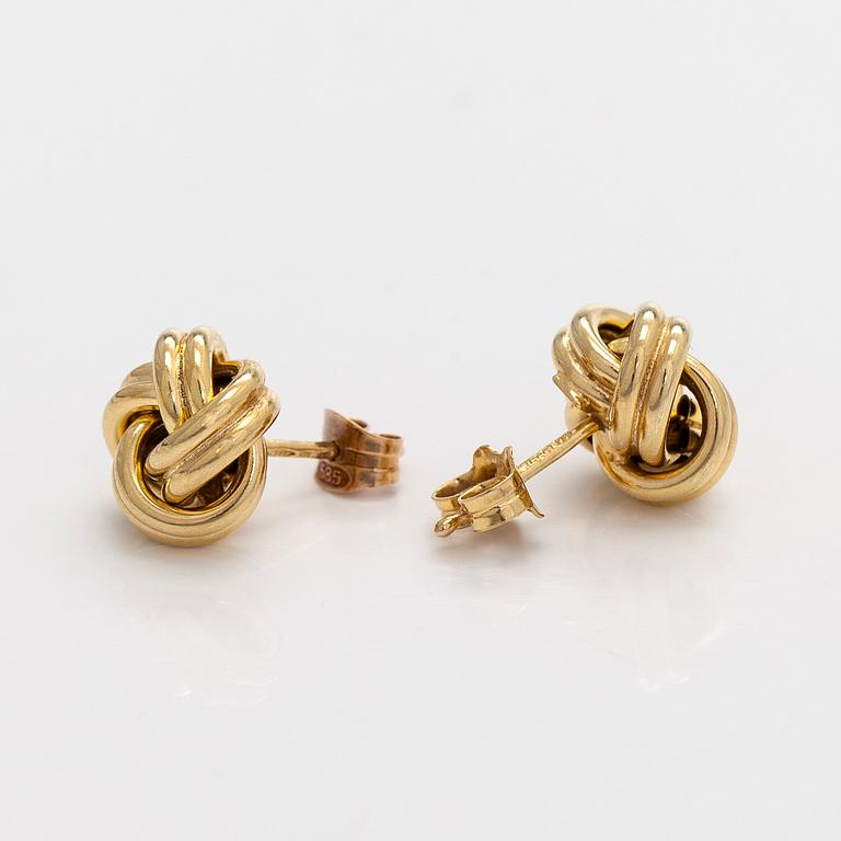Earrings, 14K gold, Italy.