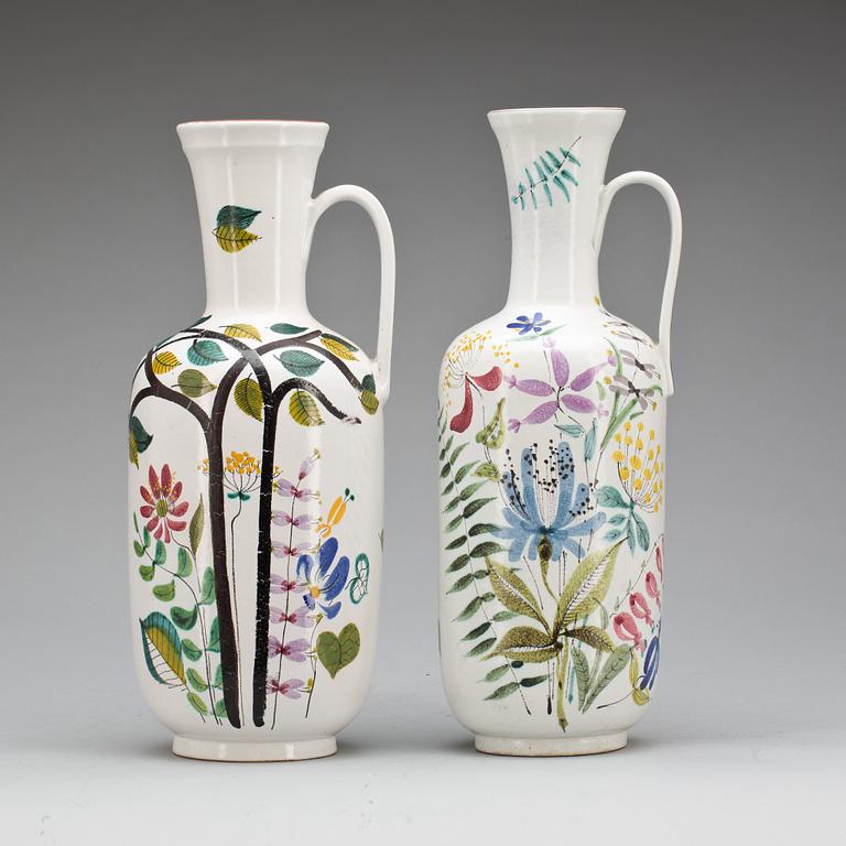 KANNOR, stengods, 2 st. Stig Lindberg, Gustavsberg studio.