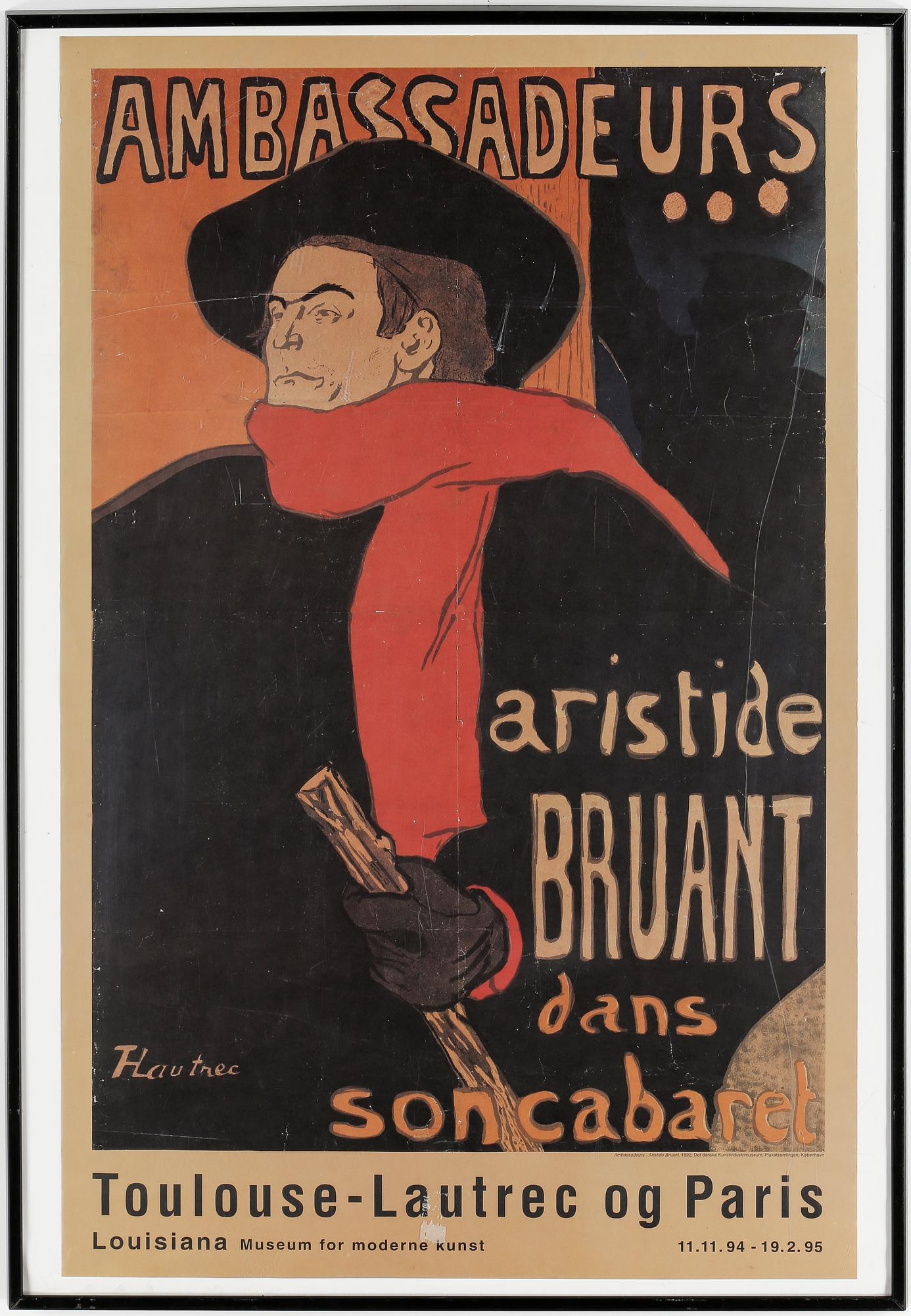 HENRI DE TOULOUSE-LAUTREC, efter, affisch, Louisiana Museum for moderne kunst, 1994.