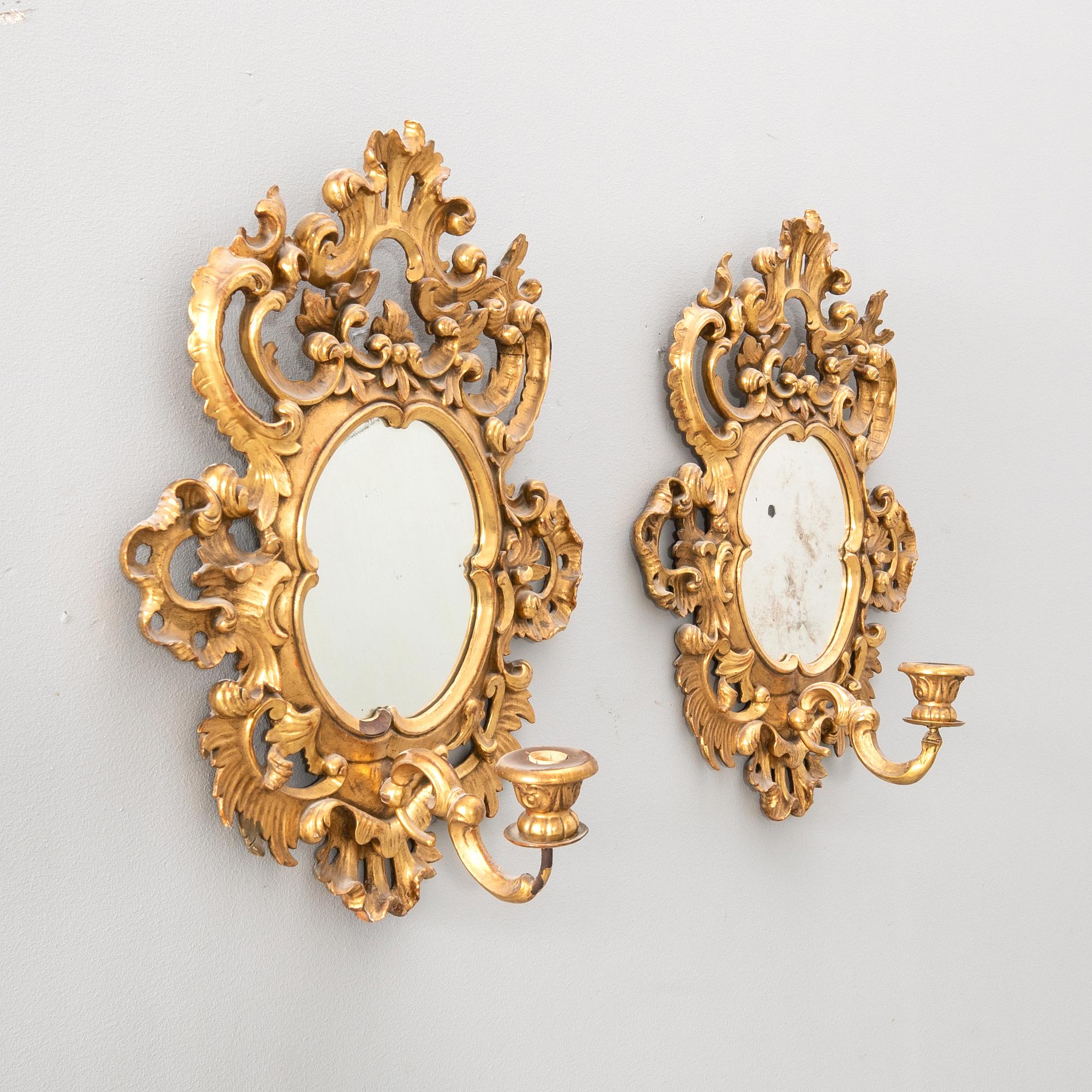 Lampetter ett par Barock-stil 1900-talets första hälft/mitt.