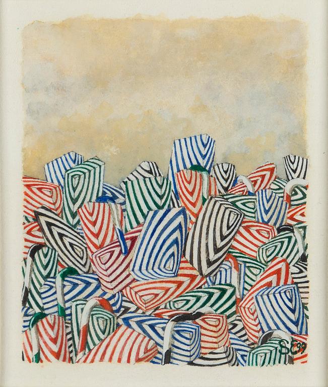 STEN EKLUND, gouache on paper, signed and dated 99.