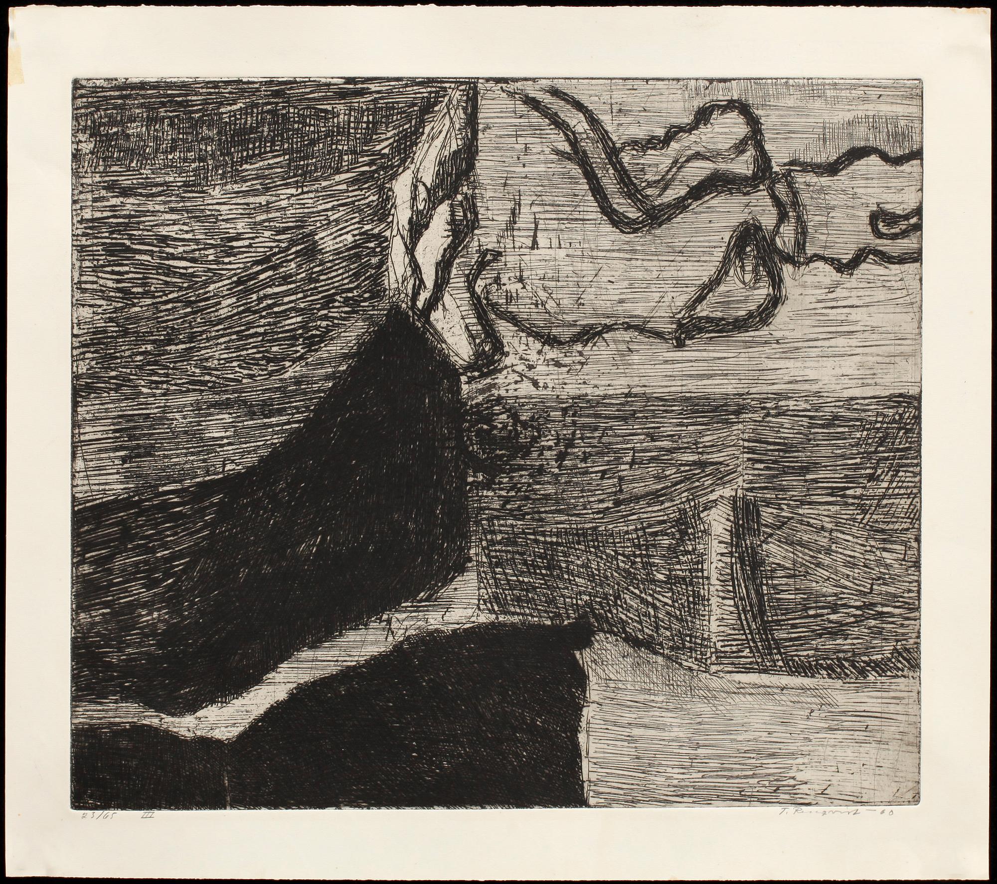 TORSTEN RENQVIST, etsningar, 4 st, sign o dat -60.