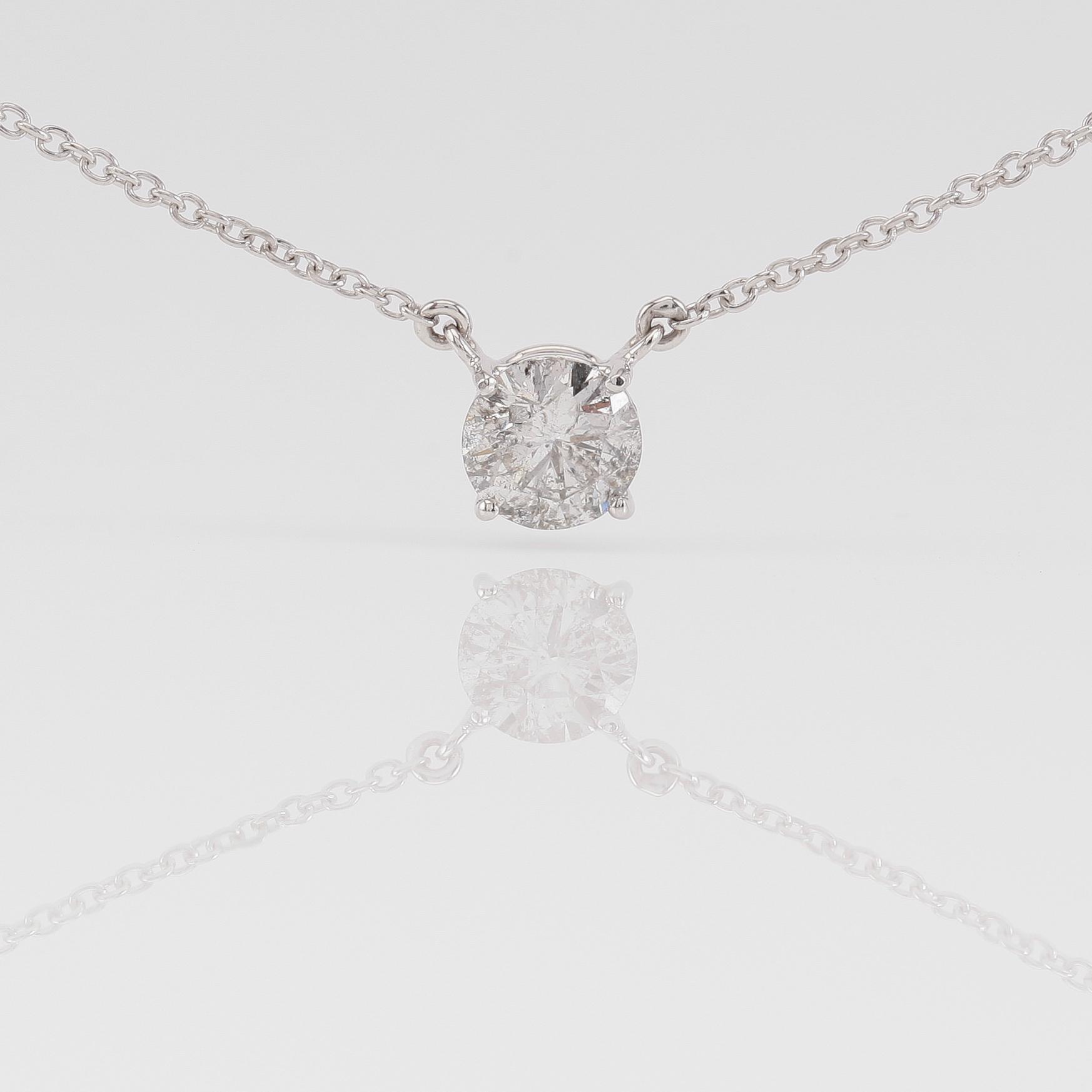 COLLIER, 18K vitguld och diamant ca 0.88 ct.